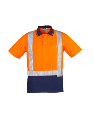 WORKWEAR, SAFETY & CORPORATE CLOTHING SPECIALISTS Mens Hi Vis Spliced S/S Polo - Shoulder Taped