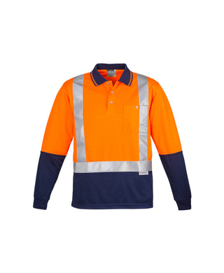 WORKWEAR, SAFETY & CORPORATE CLOTHING SPECIALISTS Mens Hi Vis Spliced L/S Polo - Shoulder Taped
