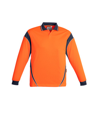 WORKWEAR, SAFETY & CORPORATE CLOTHING SPECIALISTS Mens Hi Vis L/S Aztec Polo