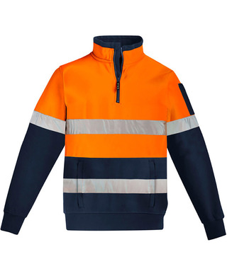 WORKWEAR, SAFETY & CORPORATE CLOTHING SPECIALISTS - Mens Hi Vis 1/4 Zip Pullover - Hoop Taped