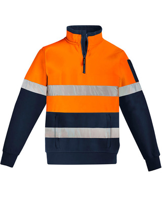WORKWEAR, SAFETY & CORPORATE CLOTHING SPECIALISTS Mens Hi Vis 1/4 Zip Pullover - Hoop Taped