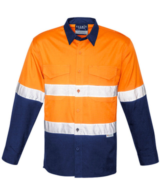 WORKWEAR, SAFETY & CORPORATE CLOTHING SPECIALISTS - Mens Rugged Cooling Hi Vis Taped L/S Shirt