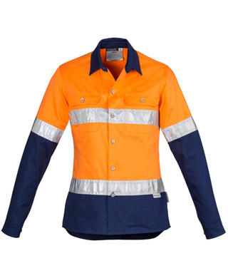 WORKWEAR, SAFETY & CORPORATE CLOTHING SPECIALISTS Womens Hi Vis Industrial L/S Shirt - Hoop Taped