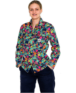 WORKWEAR, SAFETY & CORPORATE CLOTHING SPECIALISTS - WOMENS VENTURA FULL PRINT FULL PLACKET WORKSHIRT