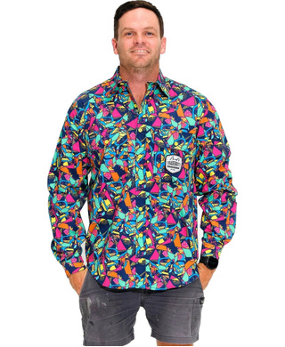 WORKWEAR, SAFETY & CORPORATE CLOTHING SPECIALISTS MENS VENTURA FULL PRINT FULL PLACKET WORKSHIRT