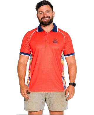 WORKWEAR, SAFETY & CORPORATE CLOTHING SPECIALISTS - ORANGE FRACTAL POLO