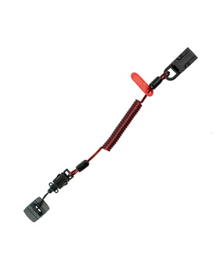 WORKWEAR, SAFETY & CORPORATE CLOTHING SPECIALISTS H01059 - Coil E-Tether With Poly Clamp & E-Catch (Non-Conductive) Red Each