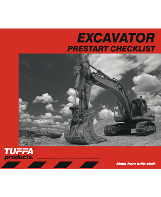 WORKWEAR, SAFETY & CORPORATE CLOTHING SPECIALISTS TU-DB09 - Excavator Prestart Checklist Books