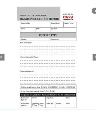 WORKWEAR, SAFETY & CORPORATE CLOTHING SPECIALISTS Hazard Report Book