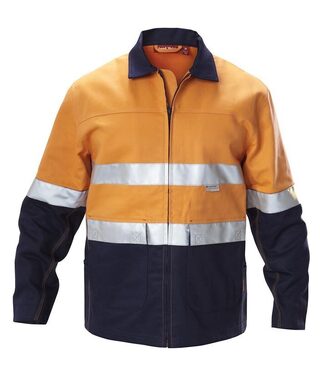 WORKWEAR, SAFETY & CORPORATE CLOTHING SPECIALISTS Core - Hi-Vis Two Tone Cotton Drill Work Jacket with 3M Tape