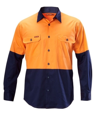 WORKWEAR, SAFETY & CORPORATE CLOTHING SPECIALISTS - Koolgear - Hi-Vis Two Tone Ventilated Shirt Long Sleeve