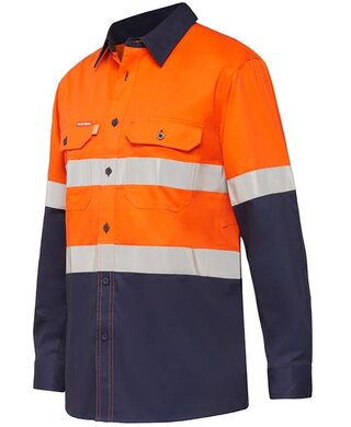 WORKWEAR, SAFETY & CORPORATE CLOTHING SPECIALISTS - Koolgear - Ventilated Hi-Vis Two Tone Shirt with Tape Long Sleeve