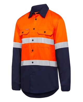 WORKWEAR, SAFETY & CORPORATE CLOTHING SPECIALISTS - Core - Shirt Long Sleeve 2 Tone Taped Vented