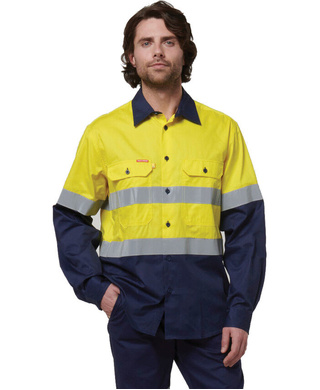 WORKWEAR, SAFETY & CORPORATE CLOTHING SPECIALISTS - Core - Shirt Long Sleeve 2 Tone Taped Vented