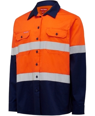 WORKWEAR, SAFETY & CORPORATE CLOTHING SPECIALISTS - Core - Womens L/S Hi Vis L/weight 2 tone Ventilated Shirt w/Tape