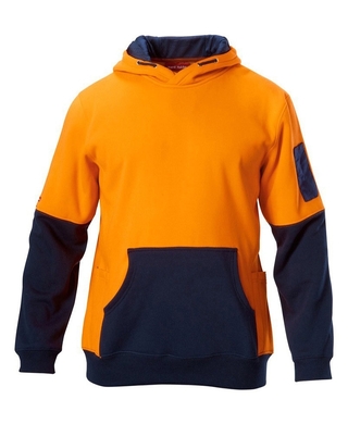 WORKWEAR, SAFETY & CORPORATE CLOTHING SPECIALISTS - Foundations - Hi-Visibility Two Tone Brushed Fleece Hoodie