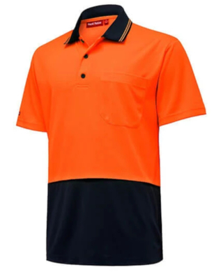 WORKWEAR, SAFETY & CORPORATE CLOTHING SPECIALISTS - Core - Mens Hi Vis 2 tone S/S Micro Mesh Polo