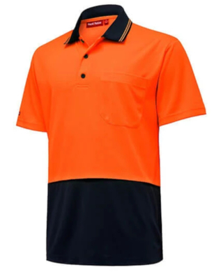 WORKWEAR, SAFETY & CORPORATE CLOTHING SPECIALISTS Core - Mens Hi Vis 2 tone S/S Micro Mesh Polo