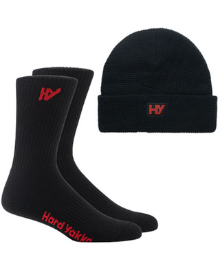 WORKWEAR, SAFETY & CORPORATE CLOTHING SPECIALISTS Red Collection - 2PK SOCK BEANIE BUNDLE PACK